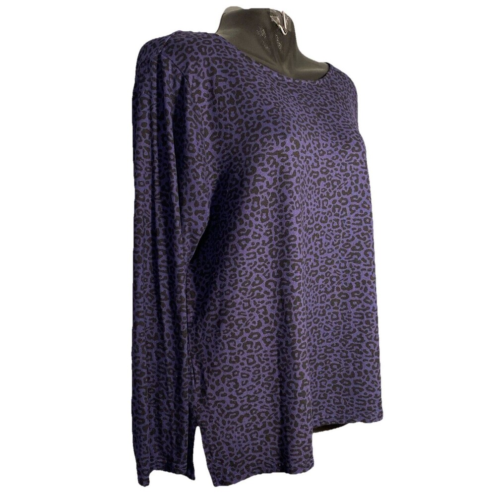 Mario Serrani Italy Sweater Womens 2xl Animal Print Purple Black - Picture 3 of 5